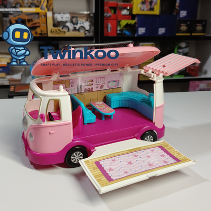 Camping-car avec poupées et accessoires