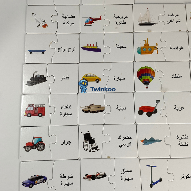 Puzzle éducatif sur le thème des transports pour enfants